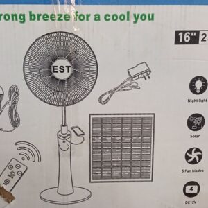 EST I6 INCHES SOLAR STANDING FAN